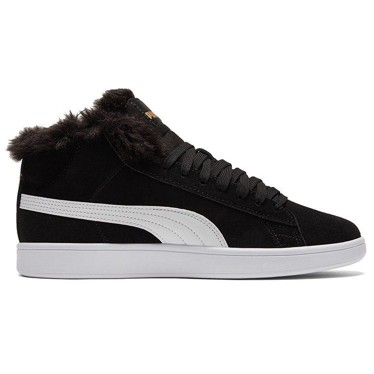 Puma Smash V2 Plus Fleece Mid Top Sneakers Black Women's 385005-01