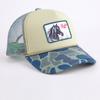 Trucker Hats With Logo Embroidery Printing 5 Panel Camo Trucker Cap  Pre-curved Brim Print Mesh Hat