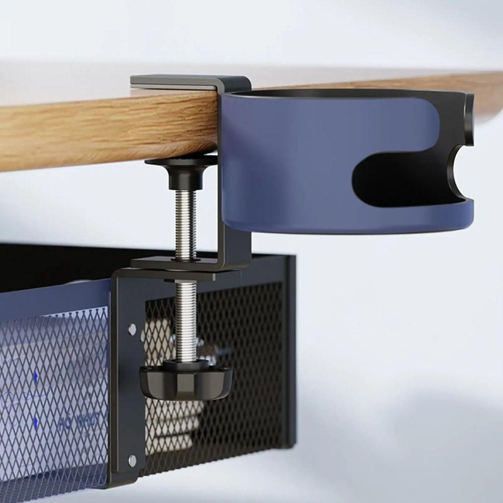 No Drill Under Desk Storage Rack 360 Degree Rotating Under Desk Organizer Desk Accessories