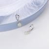 925 Silver Hetian Jade Earrings for Women Girls Green Fresh Jewelry Gift