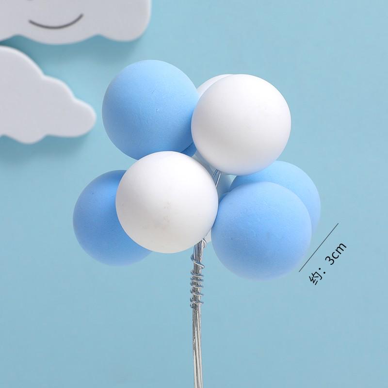 Colorful Retro Balloon Cake Topper - Large Round Balls for Birthday Dessert Table Decoration