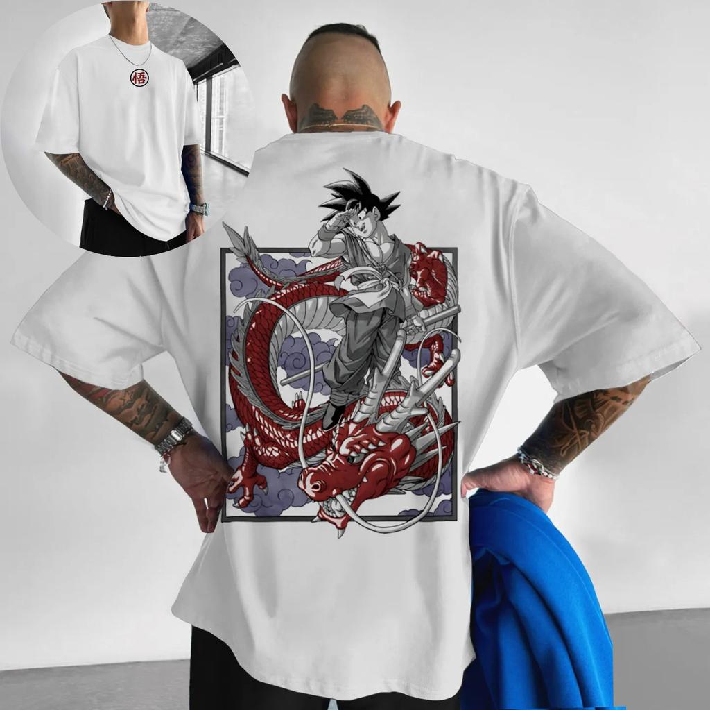 2026Dragon Ball Koszulka z Nadrukiem Kreskówkowym Letnia Męska Bawełniana Koszulka z Krótkim Rękawem Koszulka w Stylu Kreskówkowym