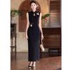 Sleeveless red cheongsam 1011 new toast dress bride women summer new Chinese engagement dress embroidery
