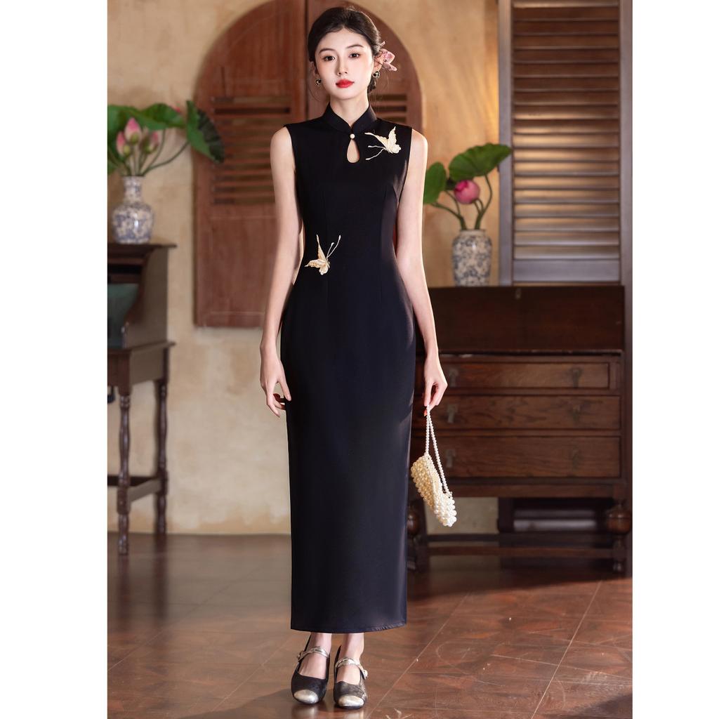 Sleeveless red cheongsam 1011 new toast dress bride women summer new Chinese engagement dress embroidery