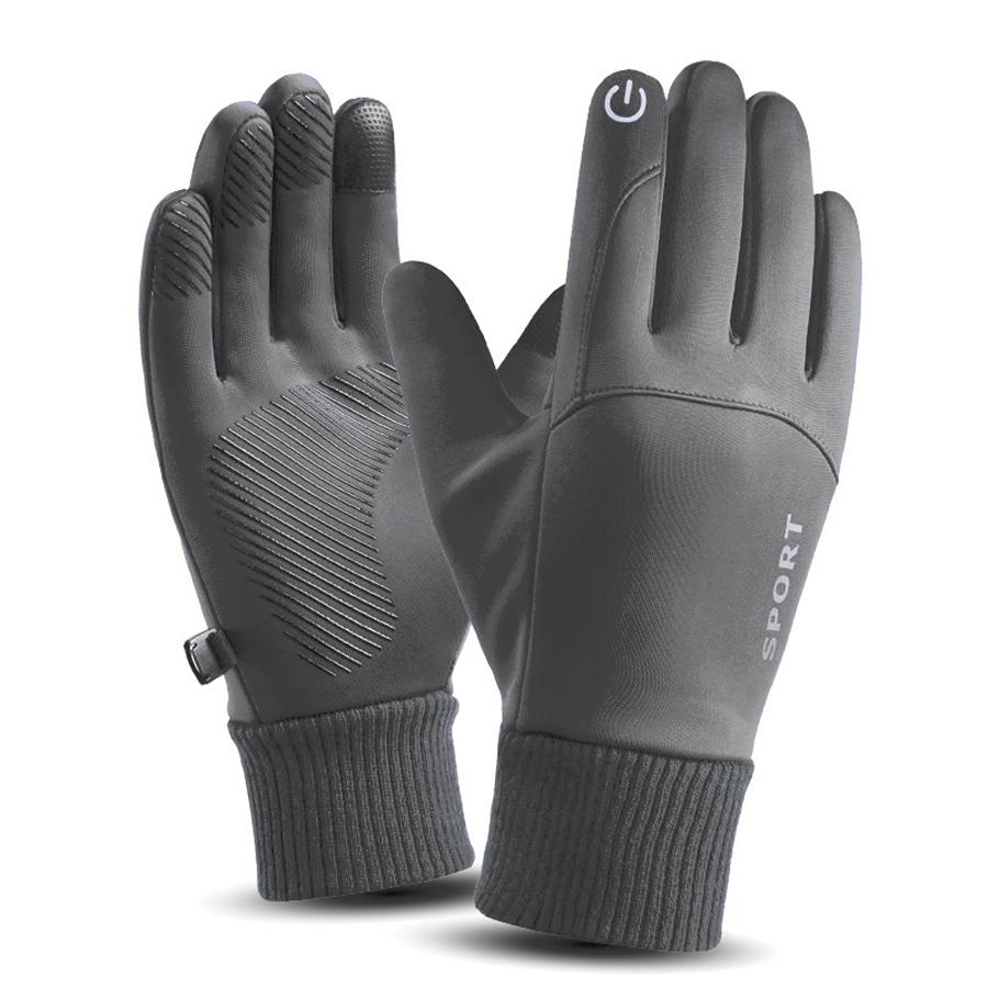 

Winter Warm Full Fingers Waterproof Cycling Outdoor Sports Running Motorcycle Ski Touch Screen Fleece Gloves One Size