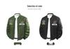 Men's MA-1 Embroidered Flight Jacket, Casual Baseball Collar Outerwear for Spring and Autumn