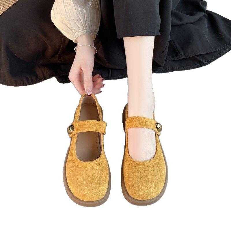 Xiaoxiangfeng Retro Mary Jane Temperament Single Shoes Women's Spring New Soft Sole Soft Surface Round Head with Skirt Light Mouth Single Shoes