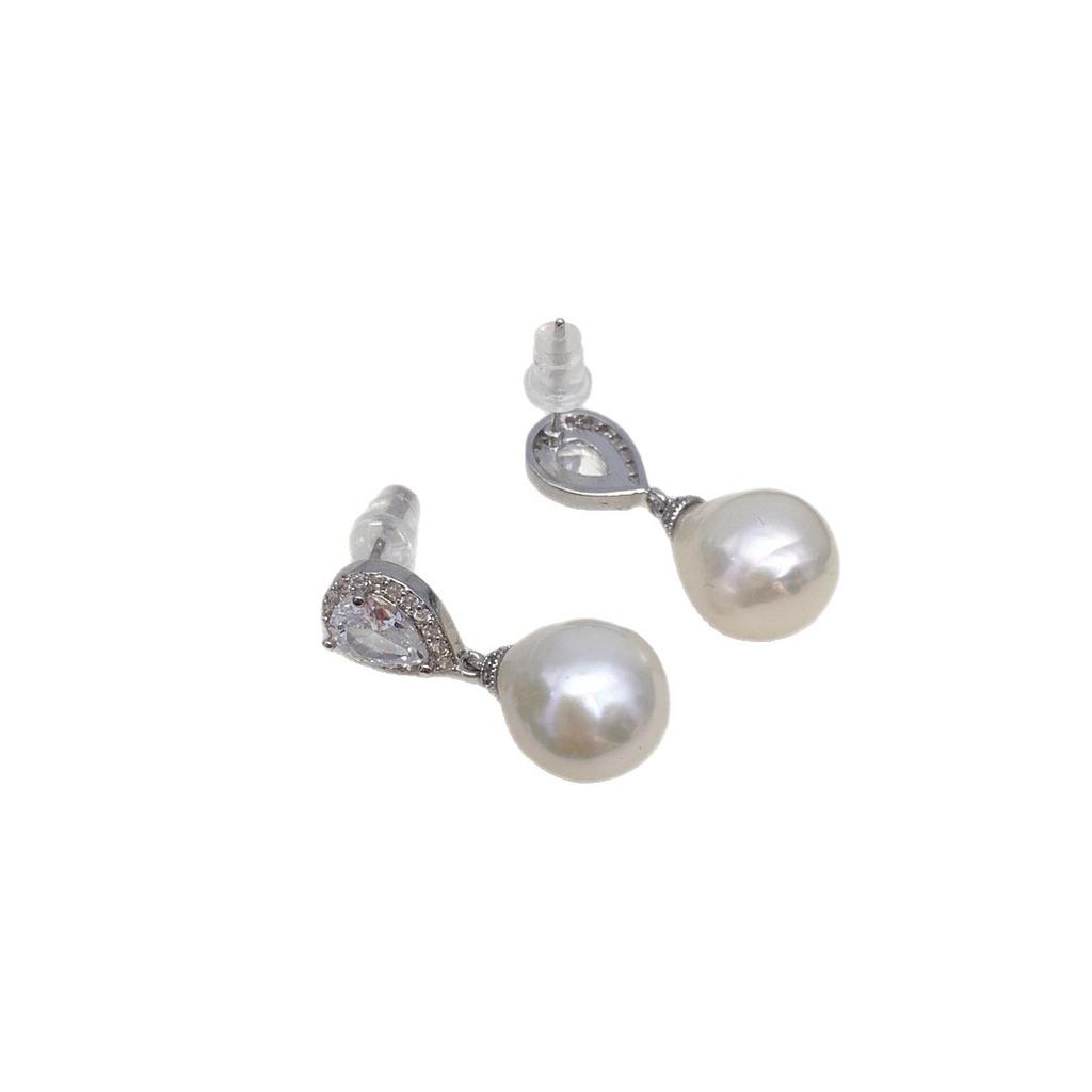 New Round Earrings for Women, Simple Water Droplet Zircon Earrings
