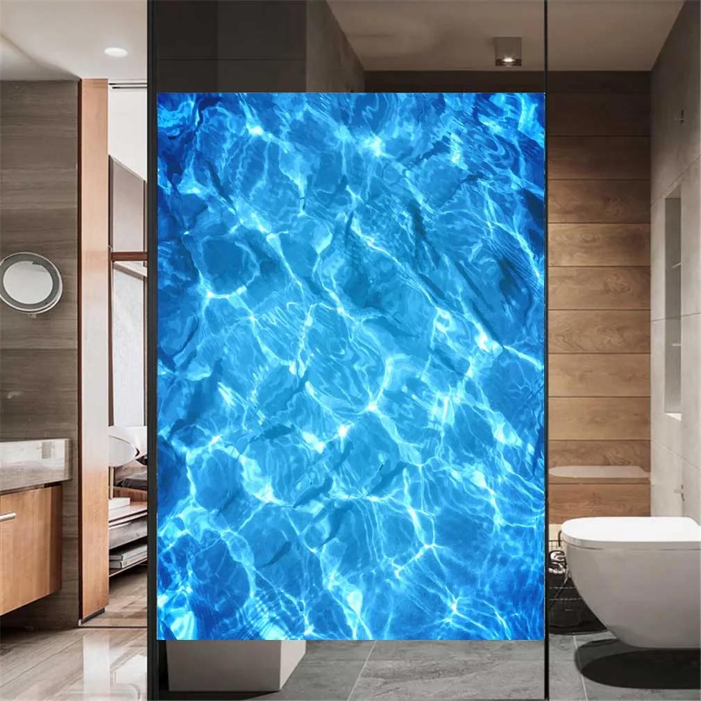 Pellicola per Finestre Privacy 'Mondo Sottomarino' Elettrostatica Adesivo Decorativo Finestra 'Mare' Coperture Finestra per Casa Ufficio