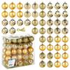 Shatterproof Gold Christmas Tree Baubles 6 Cm 50 Pcs.