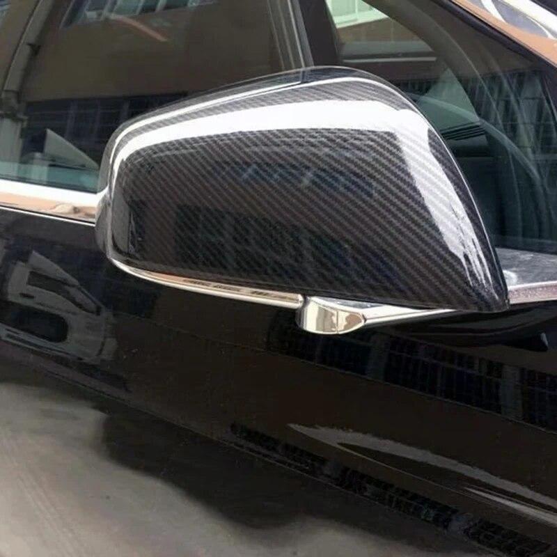 2Pcs ABS Carbon Fiber Side Door Rearview Mirror Cover Trims Car Accessories Fit For Tesla Model X 2016 2017 2018 Accessories