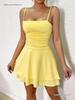Women's European & American Style Sexy Spaghetti Strap Backless Dress