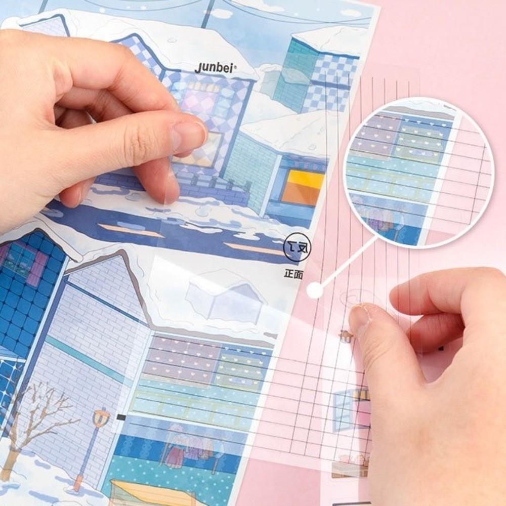 Kawaii DIY 3D Miniatur-Aufkleber Stapelbar Kreative Kunst Hütte Stadt Aufkleber Handwerk Dekoration Miniatur Szene Aufkleber Kinder
