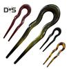 Acrylic Hair Fork Wave U-Shaped Hairpin Women Back Head Bun Headgear Lightweight Daily Use Hair Accessory