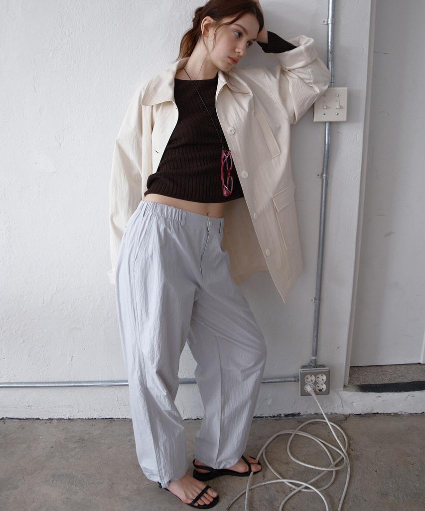 BUT'TON Cotton Parashute Pants (Light Grey)