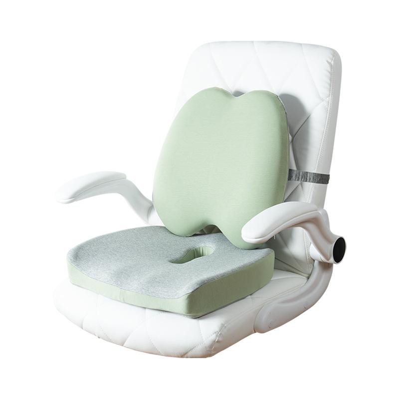 

Skin Friendly, Breathable Memory Cotton Waist Support Backrest Comfortable Seat Cushion Office Home Leisure Long-distance Driving Non Slip Seat Mat Waist support+cushion