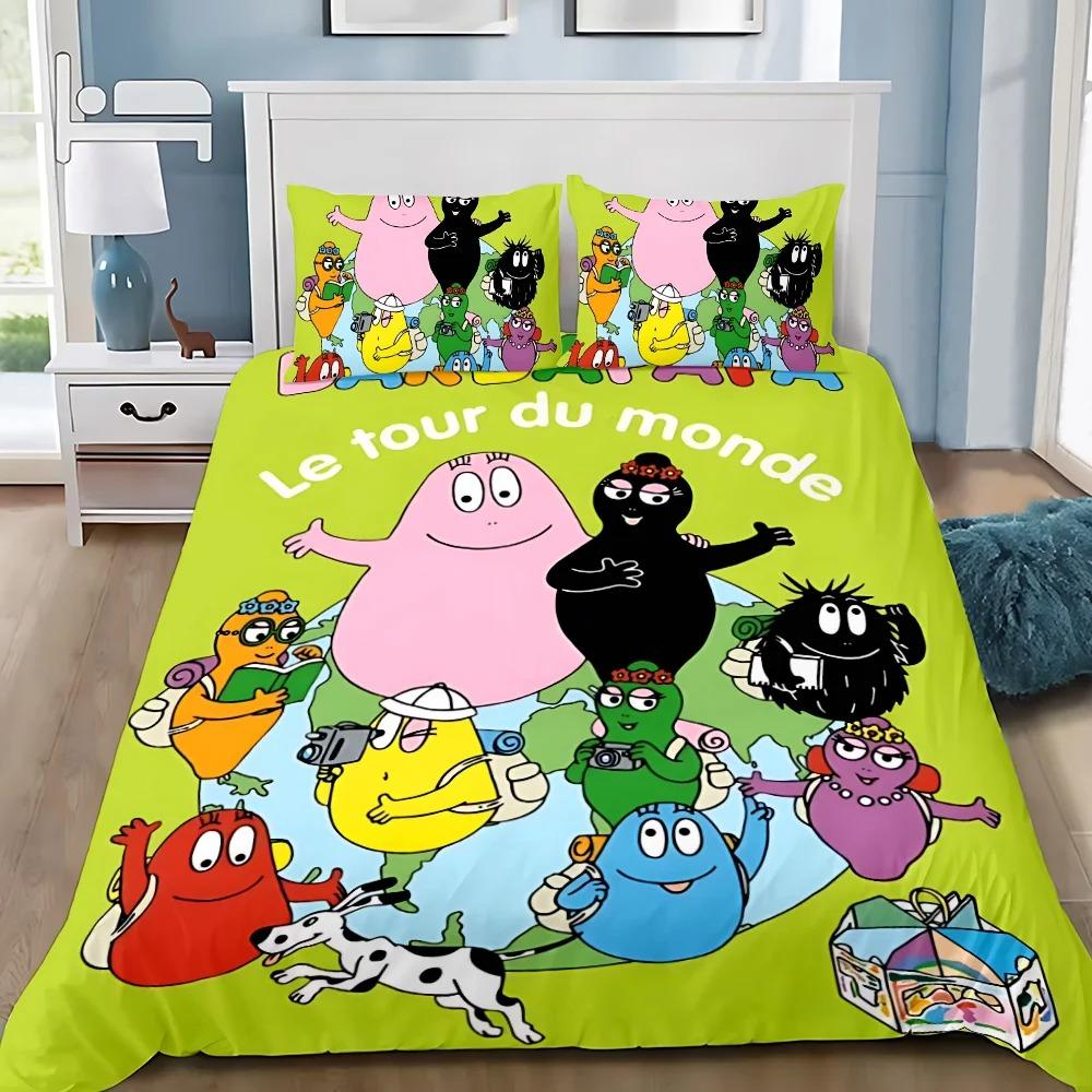 

Cartoon B-Barbapapa Bedding Set For Bedroom Soft Modern Bedspreads Comefortable Kids Duvet Cover Quilt Cover And Pillowcase EU Single 135x200cm
