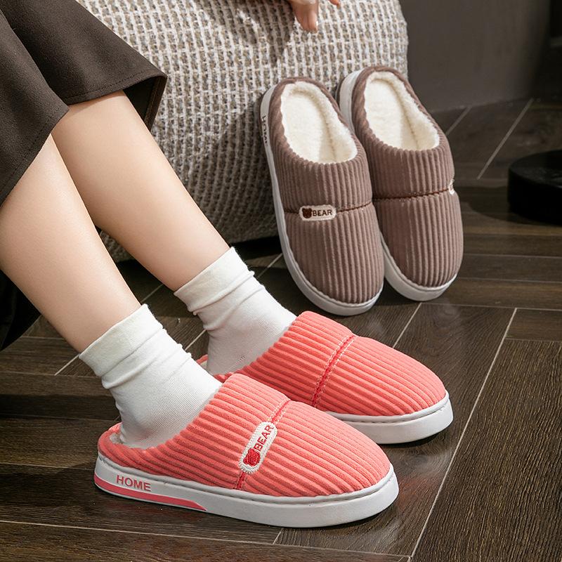 Home cotton slippers autumn and winter thickened warm velvet comfortable dormitory hotel couple shoes