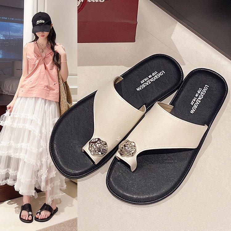 Fashion Flat Shoes Female Ladies' Slippers Rubber Flip Flops Hawaiian Summer Soft Slides  Shoes Women Slippers Summer Slides Rubber Flip