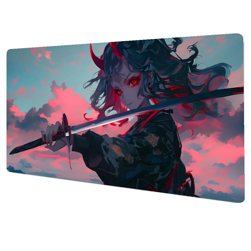 Mouse Pad Gamer Kawaii Desk Mat Japanese Girl Mousepad Gaming Office Pc Accessories Keyboard Desk Mat Large Nonslip Xaxc