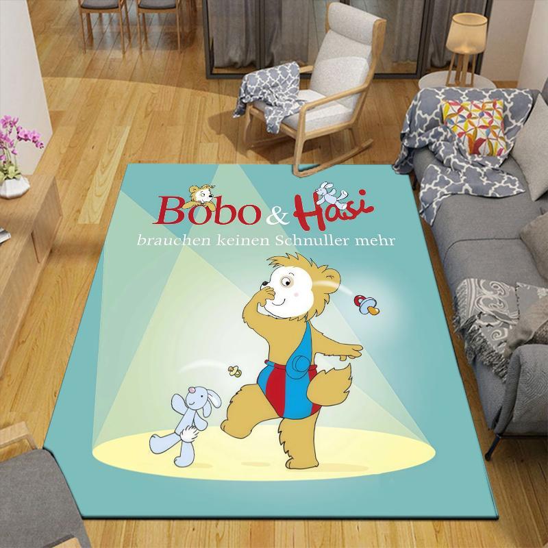 Cute Bobo Home Sofa Decoration for Living Room & Bedroom, Non‑Slip Play Flannel Floor Mat for Game Room