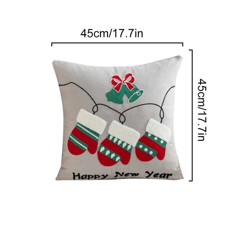 1PC Pillow Cover For Living Room Cushion Cover 45*45cm Cartoon Printed Embroidered Elk Snowman Bedroom Couch Sofa