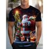 Christmas T-Shirts Summer Funny Santa Claus Fashion Tops Tee Mens Shirts Summer Holiday Boys Casual Crew Neck Oversized T-Shirts