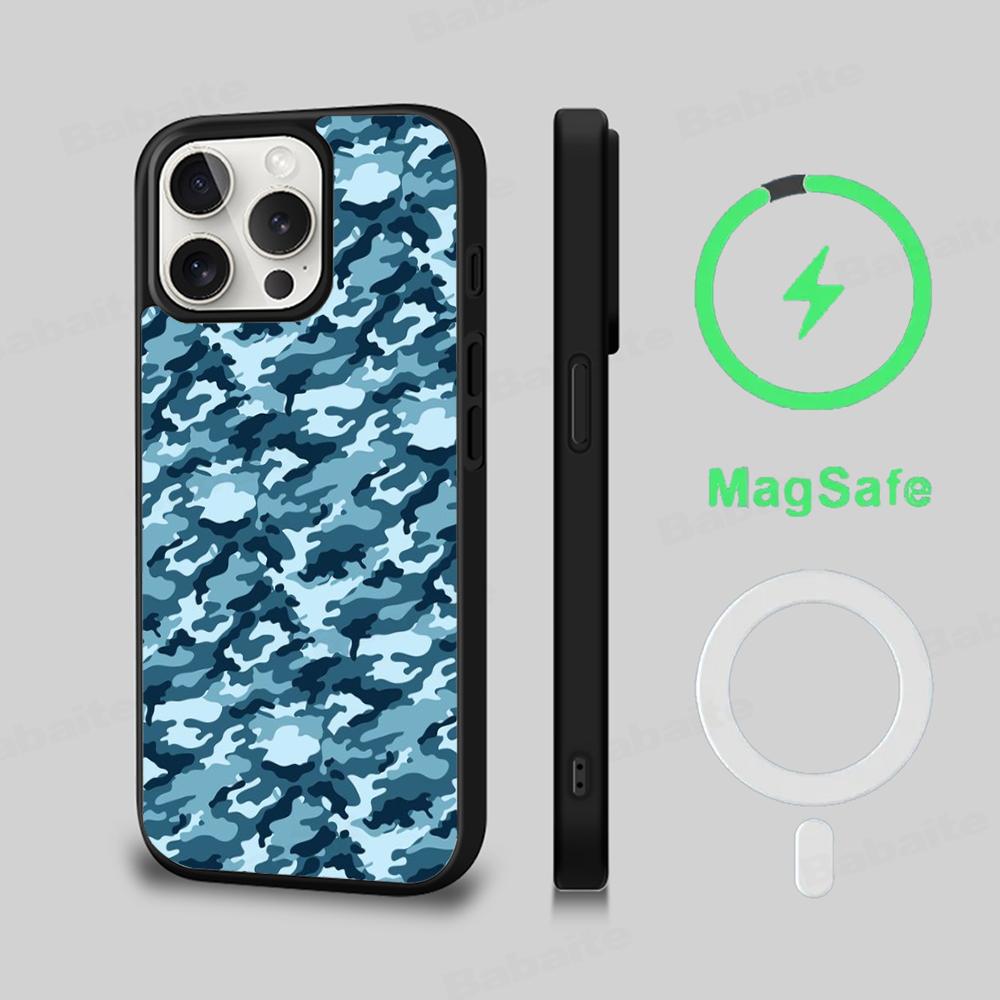 Camouflage Camo Military Army Phone Case Magnetic Case For IPhone 16 14 13 12 11 15 Pro Max Plus For Magsafe Wireless Charge