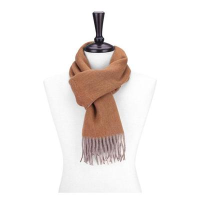 Cachecol masculino de lã tricotada dupla face lisa 530VDRM