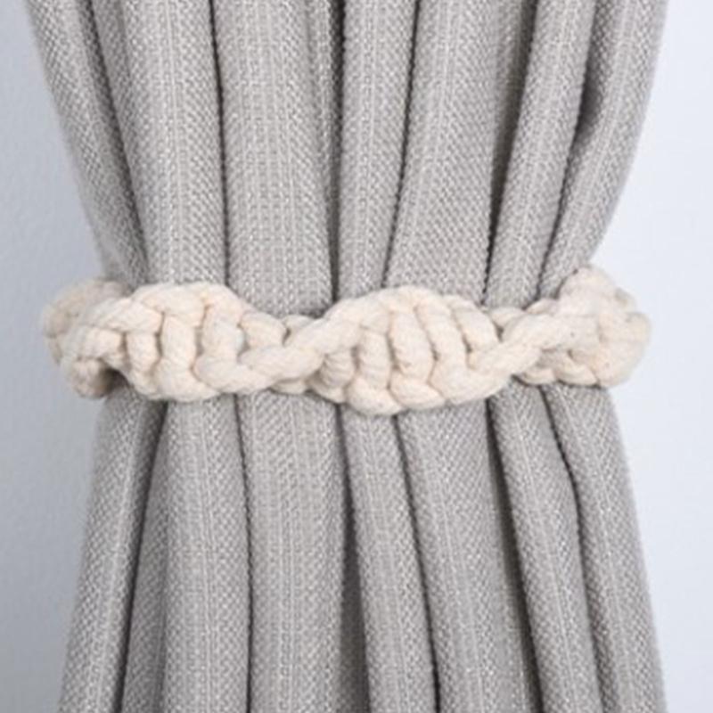 Bohemian Twist Curtain Buckle Holdbacks, 8Pack Jutes Twines Tie Backs for Light Filtering Drapes