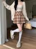Women's High Waist Plaid Wool A-line Pleated Skirt with Belt - Thickened for Autumn/Winter 2026 Retro Style