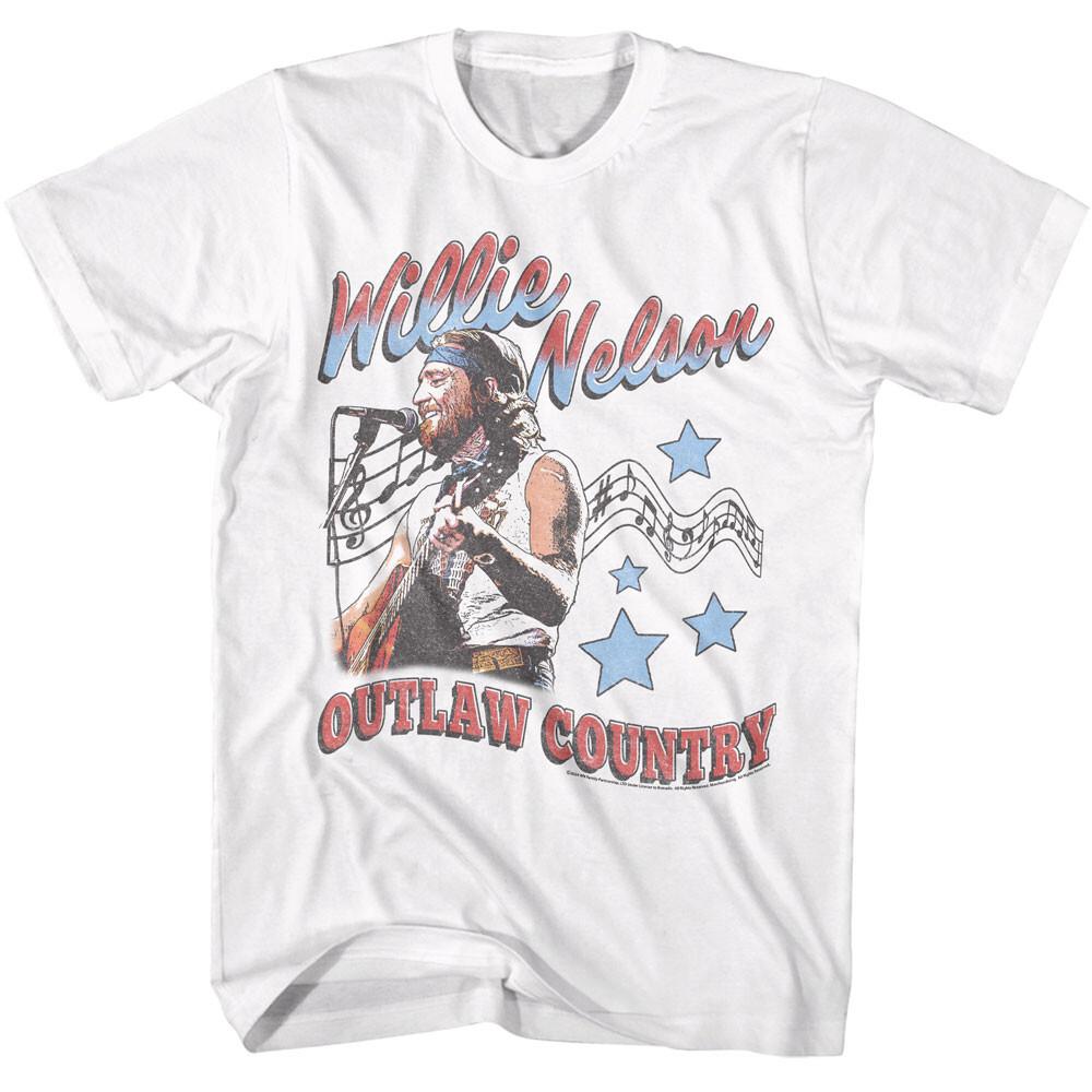 Willie Nelson Music Notes Stars Men T Shirt Outlaw Country Music Merch M