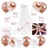 Bachelorette Party Balloons Rose Gold Tattoos Veil Sash