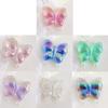 10 Stück Acryl Gerade Loch Leuchtende Schmetterling Streuperlen Farbe Lose Perlen Handy Armband Zubehör Materialien