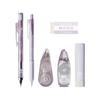 Tombow Pencil MONO X PiT Stationery Set Pastel Glass Purple 6 Piece Set (Mechanical Pencil 0.5mm X 2 Eraser Glue Stick Correction Tape Glue Tape)