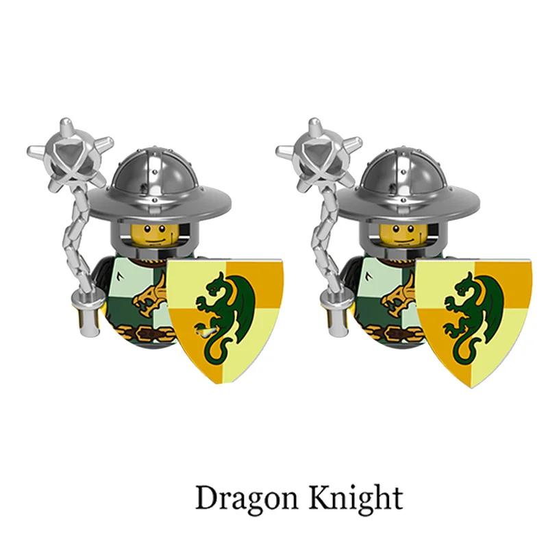 Medieval Knight Armored Troops Ancient Army Soldiers Mini Weapon Equipment Flag Model Building Blocks Kids Toys Birthday Gifts