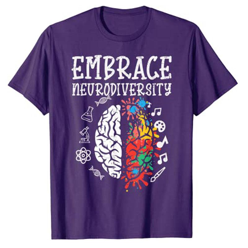 Embrace Neurodiversity Autism Awareness ASD Unisex Women Kids TShirt Aesthetic Clothes Graphic Tee Casual Tops Gifts Short Sleeve