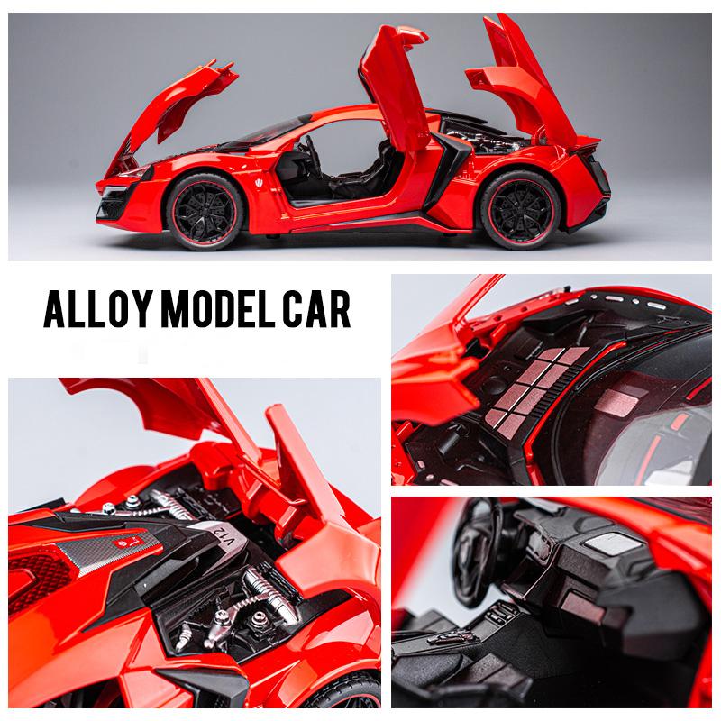 1/24 Lykan Hypersport Supercar Model Diecasts & Toy Vehicles Toy Car Metal Collection Toy Kid Toys for Children Kids Gifts