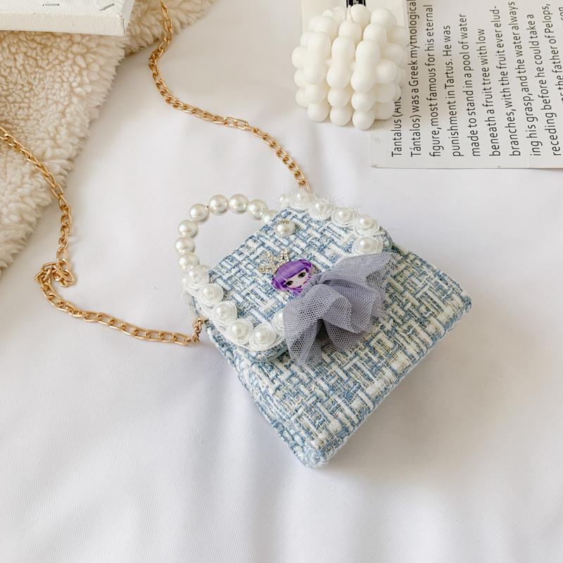 Stylish Mini Girls Crossbody Bag Adorable Pearl Princess Accessory Fashion Design For Kids