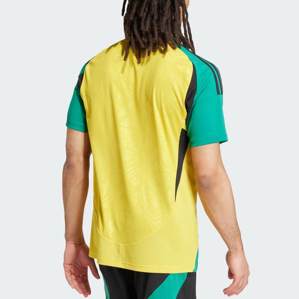 Adidas Jamaica 24 Home Jersey Short Sleeve Football Shirt Men Tops Yellow Green IT8541