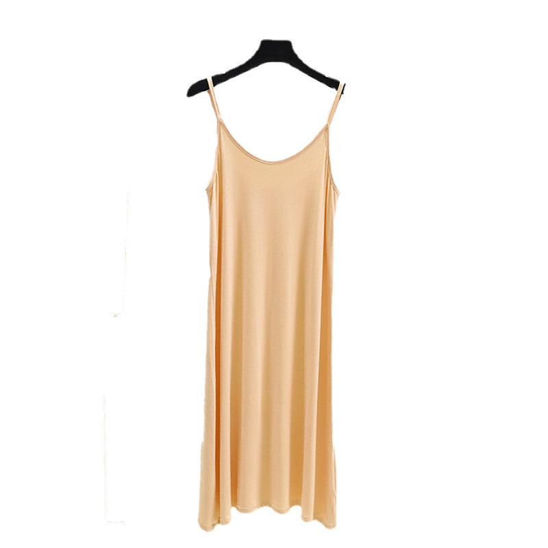 2023 Spring/Summer Korean Style Slim Fit Mid-Waist Big Swing Skirt Women's Casual Midi Spaghetti Strap Dress