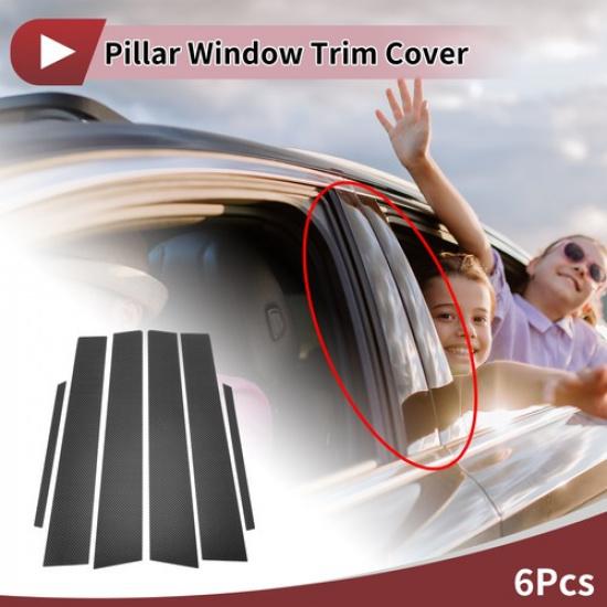 

6 Pcs Car Door Pillar Window Trim for Toyota Corolla 2007-2013 Carbon Fiber