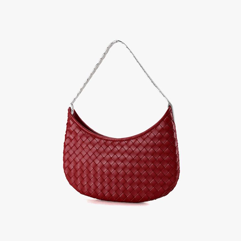 

Корейская сумка ручной работы из плетеной овчины - Натуральная кожа, Нишевый дизайн, Высококлассная модная сумка на плечо для женщин