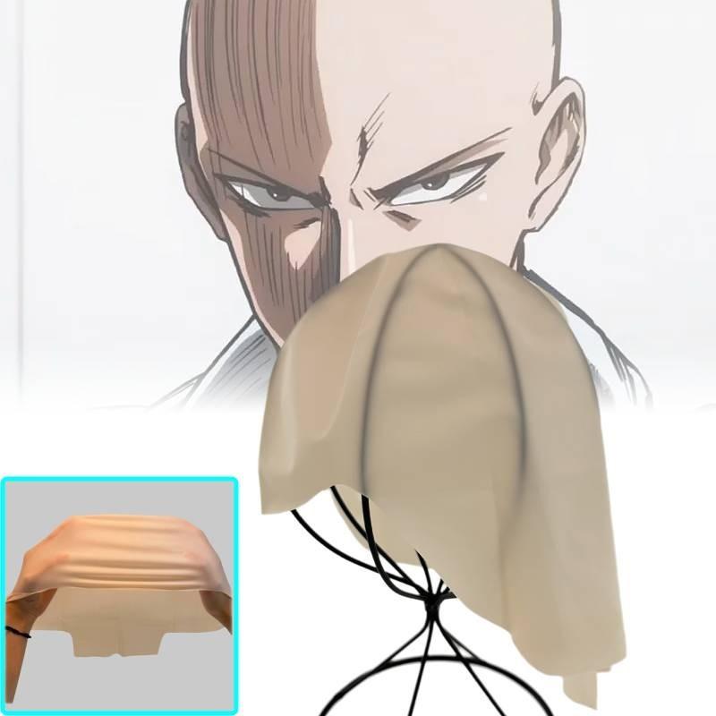 Bald Saitama Man Headgear Cosplay Latex Makeup Prop Headpiece Costume
