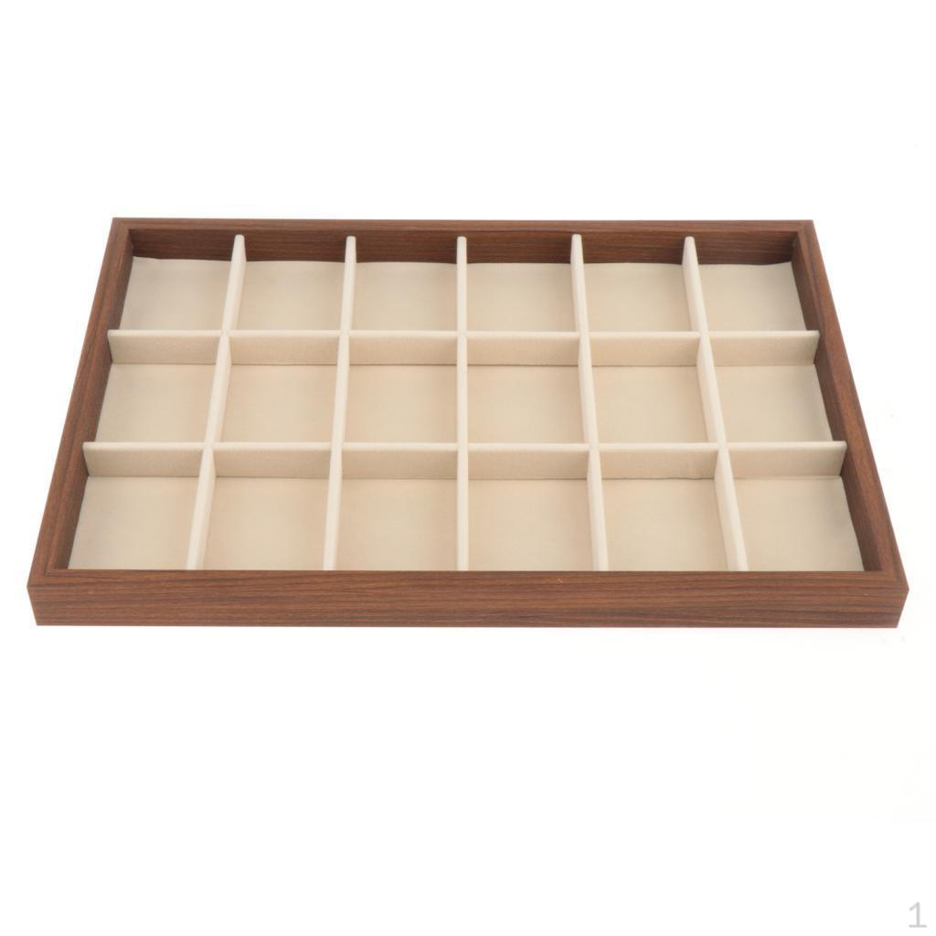 13.7 X 9.4 Inch Wooden Jewelry Organizer Tray for Dresser, Desk, Multi-Functional Storage Tray,