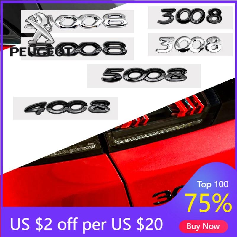 2026 Adesivo Auto Caldo 1 PZ Adesivo Auto in ABS Alta Qualità Stemmino Logo Bagagliaio Adesivo Numero per Peugeot 3008 4008 4008 5008 508L Acc