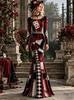 2025 Halloween European & American Skull Skeleton 3D Print Bodycon Skirt