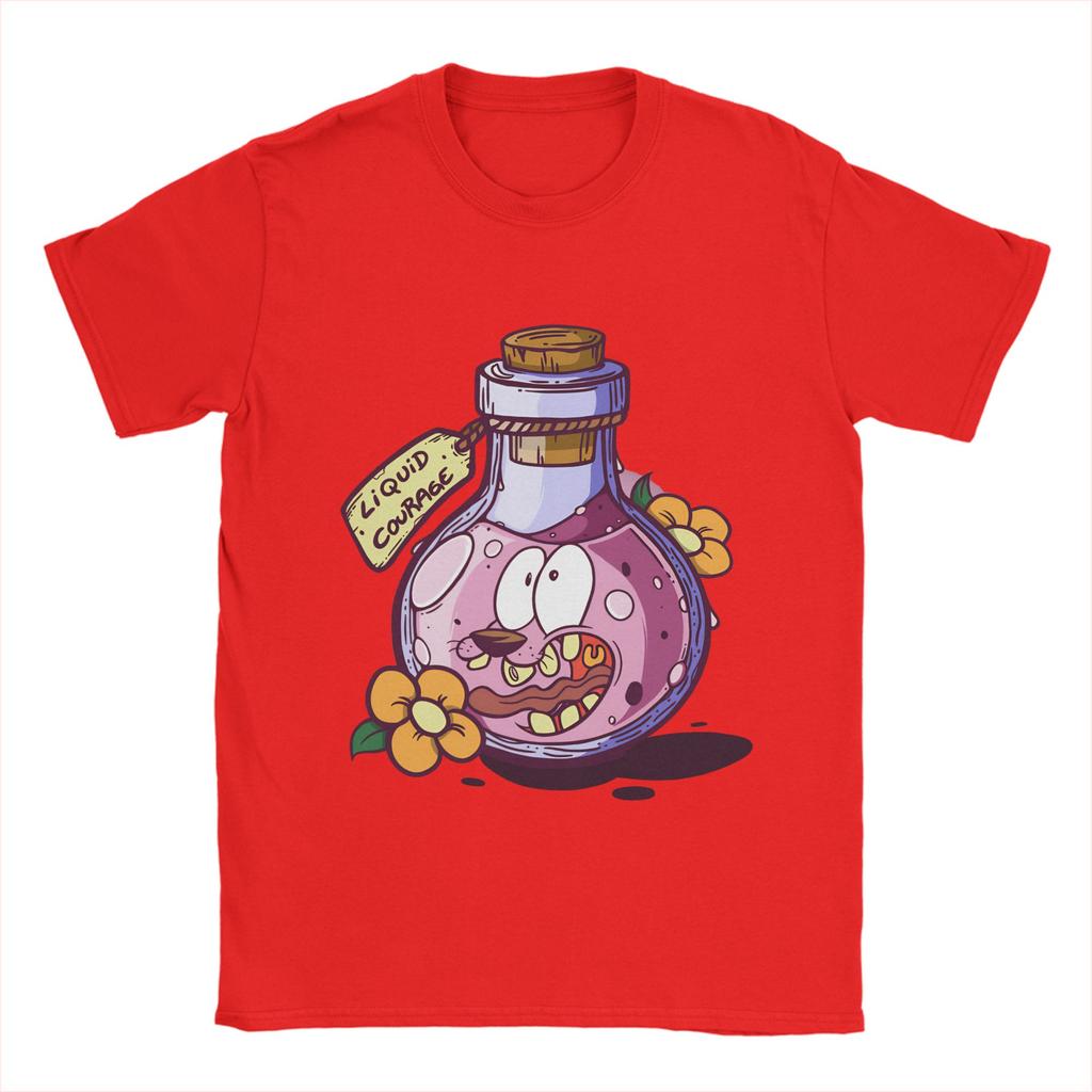 Courage Dog T-Shirt Sommer 100% Baumwolle T-Shirts für Männer Harajuku Design T-Shirt Kurzarm Vintage Oberteile