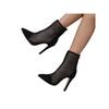 Autumn Sexy Mesh Women Ankle Boots Pointed Toe Fashion Zip Ladies Party Stiletto High Heels Stripper Shoes Lolita Shoes 35-43
