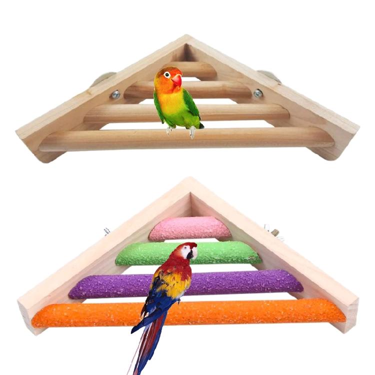 Bird Wood Perch Corner Shelf Platform for Hamster Lovebird Finch Conure Budgie